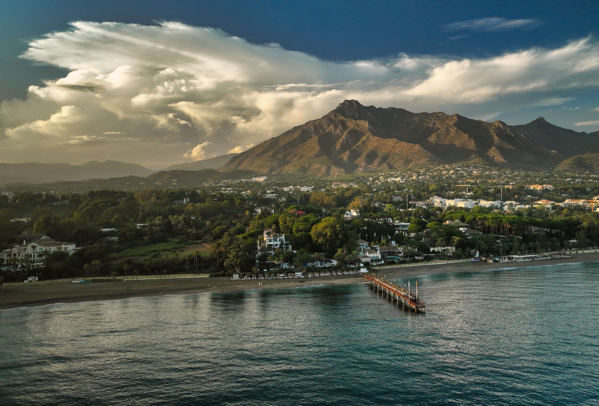 Marbella coastline with La Concha mountain